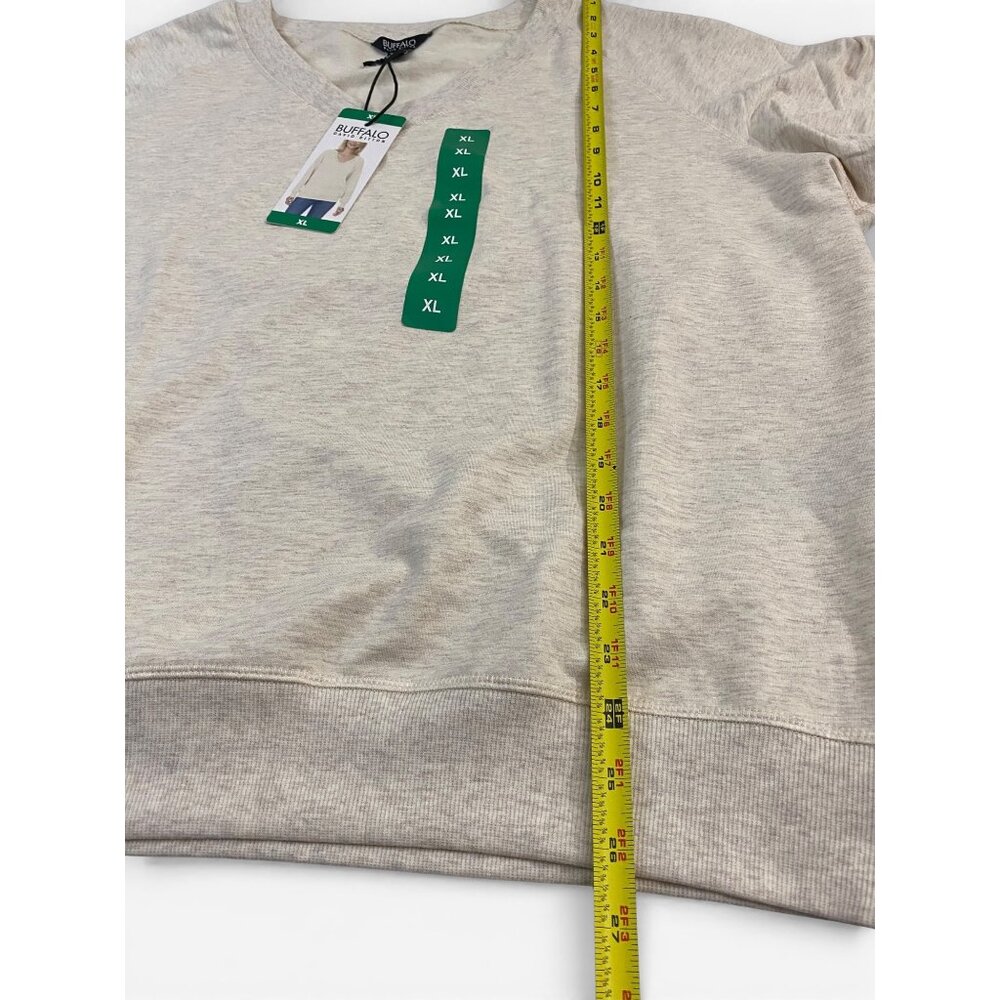 NWT Buffalo David Bitton Women Super Soft V-Neck Pullover Sweatshirt, O Heather - Picture 9 of 12